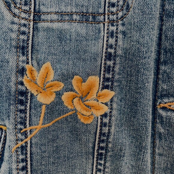 Ralph Lauren Collector Woman Jean Embroidered  Denim  Jacket Sz 8 - Picture 6 of 12